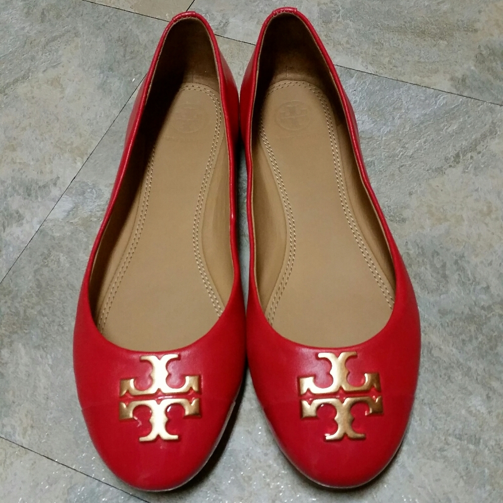 🔼NEW🔼Tory Burch Red and Gold Flats
